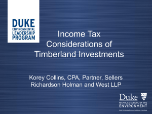 Income Tax Considerations of Timberland Investments
