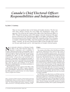 Canada's Chief Electoral Officer: Responsibilities and Independence