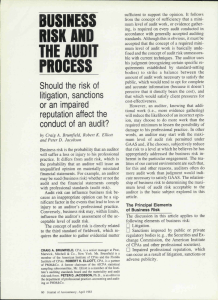 BUSINESS RISK AND THE AUDIT PROCESS.