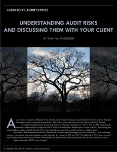 UNDERSTANDING AUDIT RISKS AND DISCUSSING THEM WITH