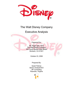 The Walt Disney Company Executive Analysis