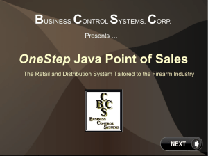 OneStep Java Point of Sales - Business Control Systems Corp