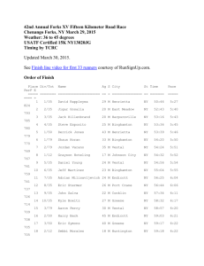 42nd Annual Forks XV Fifteen Kilometer Road Race Chenango