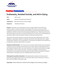 Euthanasia, Assisted Suicide, and Aid in Dying