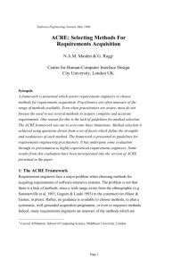 Selecting Methods for Requirements Acquisition