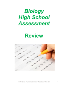 Biology High School Assessment Review