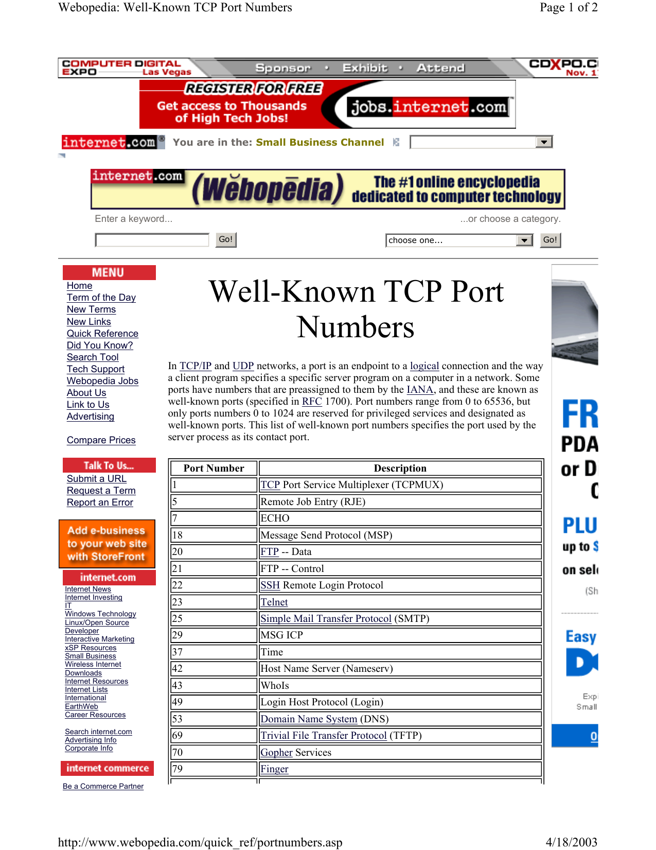 choose-one-well-known-tcp-port-numbers