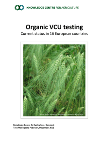 Organic VCU testing - European Consortium for Organic Plant