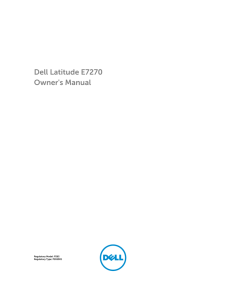 Dell Latitude E7270 Owner's Manual