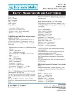 Energy Measurements and Conversion