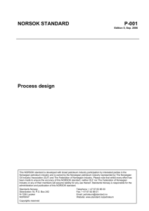 NORSOK STANDARD P-001 Process design