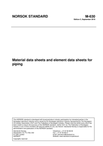 NORSOK STANDARD M-630 Material data sheets and element data