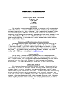 International Trade Simulation International Trade Simulation