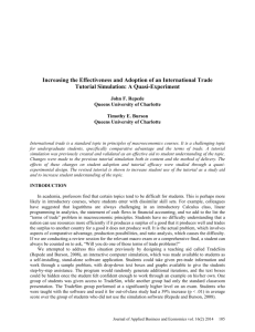Increasing the Effectiveness and Adoption of an International Trade