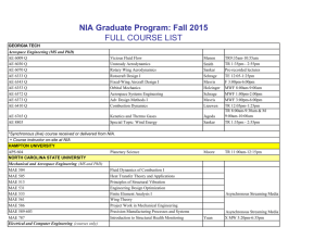 NIA Graduate Program: Fall 2015 FULL COURSE LIST