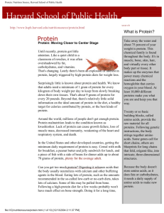 Protein: Nutrition Source, Harvard School of Public Health