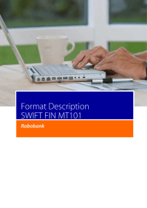 Format Description SWIFT FIN MT101