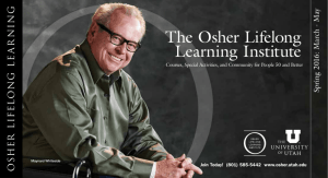 Osher catalog - Continuing Education at the University of Utah