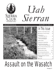 Spring 2003 - Utah Chapter Sierra Club