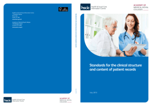 Standards for the clinical structure and content of patient records