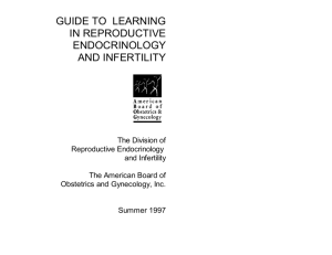 guide to learning in reproductive endocrinology and infertility