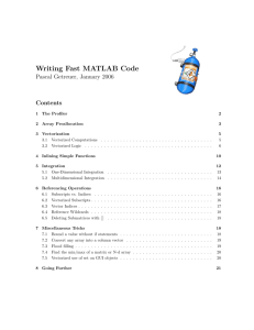 Writing Fast MATLAB Code