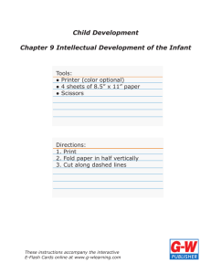 Child Development Chapter 9 Intellectual Development of the Infant