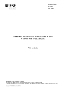 market risk premium used by professors in 2008