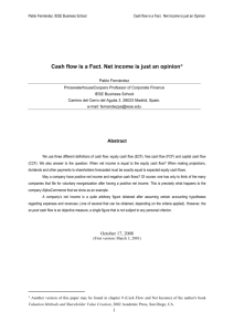 Cash Flow vs. NI