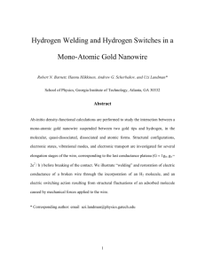 Hydrogen Welding and Hydrogen Switches in a