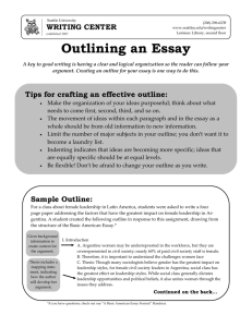 Outlining an Essay - Seattle University