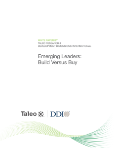 Emerging Leaders: Build Versus Buy - A joint whitepaper written by