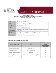 SEMINAR OUTLINE PERSONAL AND LEADERSHIP