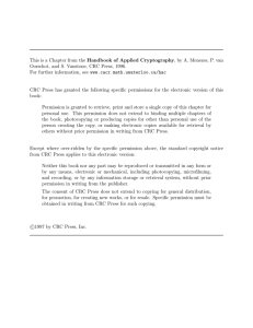 This is a Chapter from the Handbook of Applied Cryptography, by A