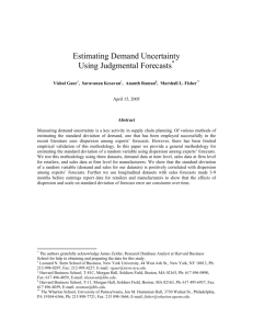 Estimating Demand Uncertainty Using Judgmental Forecasts