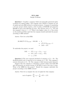 Sample Problems on IRR and MIRR with Solutions