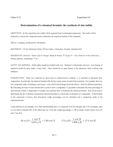 Determination of a chemical formula: the synthesis of zinc iodide