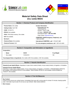 MSDS for Zinc iodide
