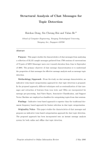 Structural Analysis of Chat Messages for Topic Detection