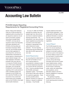Accounting Law Bulletin - PCAOB Adopts Reporting Requirements