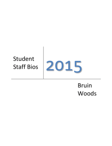 Student Staff Bios 2015 Bruin Woods