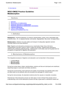 WGO-OMGE Practice Guideline: Malabsorption