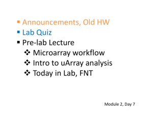 Announcements, Old HW Lab Quiz Pre-lab Lecture