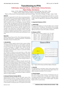 Transitioning to IPV6