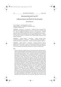 International Research Corp PLC v Lufthansa Systems Asia Pacific