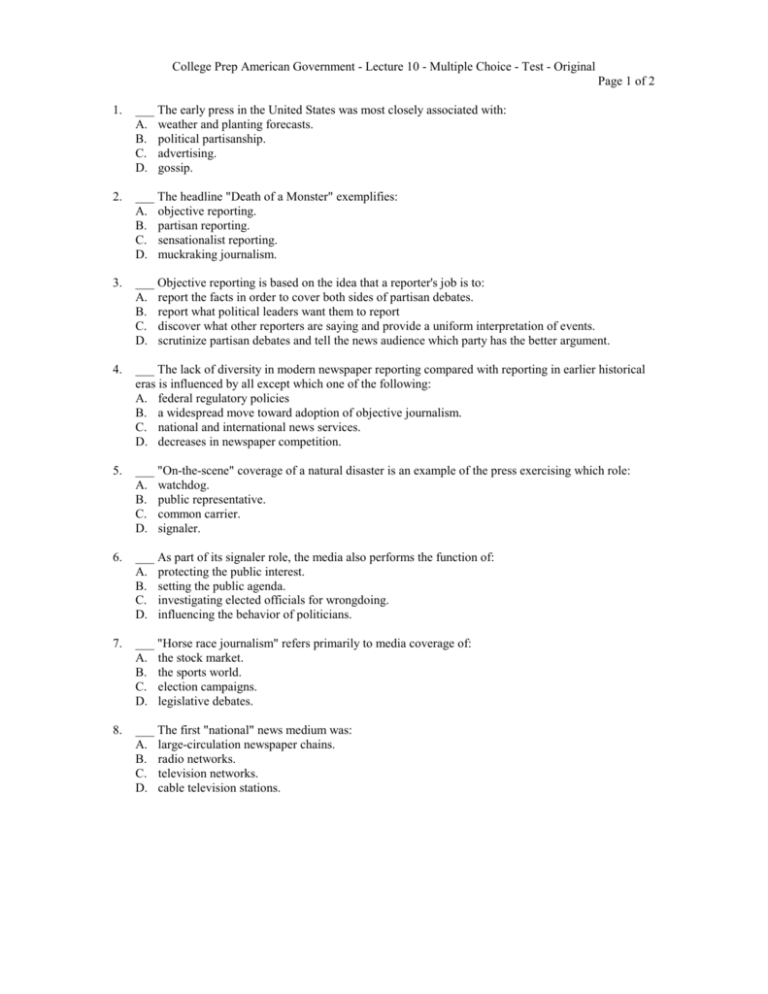 Lecture10 Multiple Choice Questions 