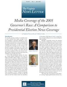 Media Coverage of the 2005 Governor's Race