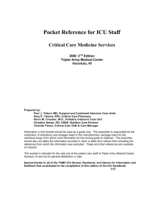 Pocket Reference for ICU Staff