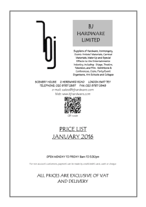Price List - BJ Hardware Ltd.