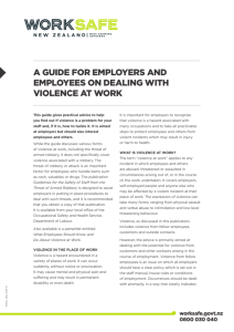 A guide for employers and employees on dealing with violence at work